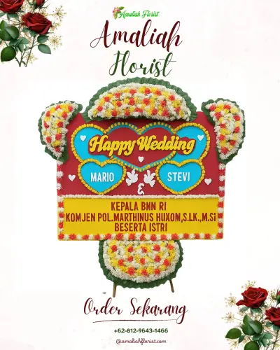Karangan Papan Bunga Pernikahan di Rawalumbu